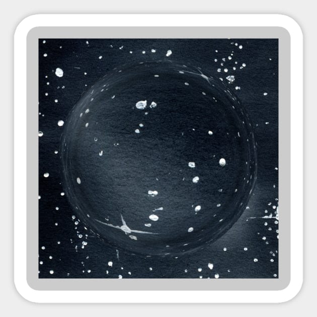 Planet Black Galaxy Night Sky Sticker by Moon Art